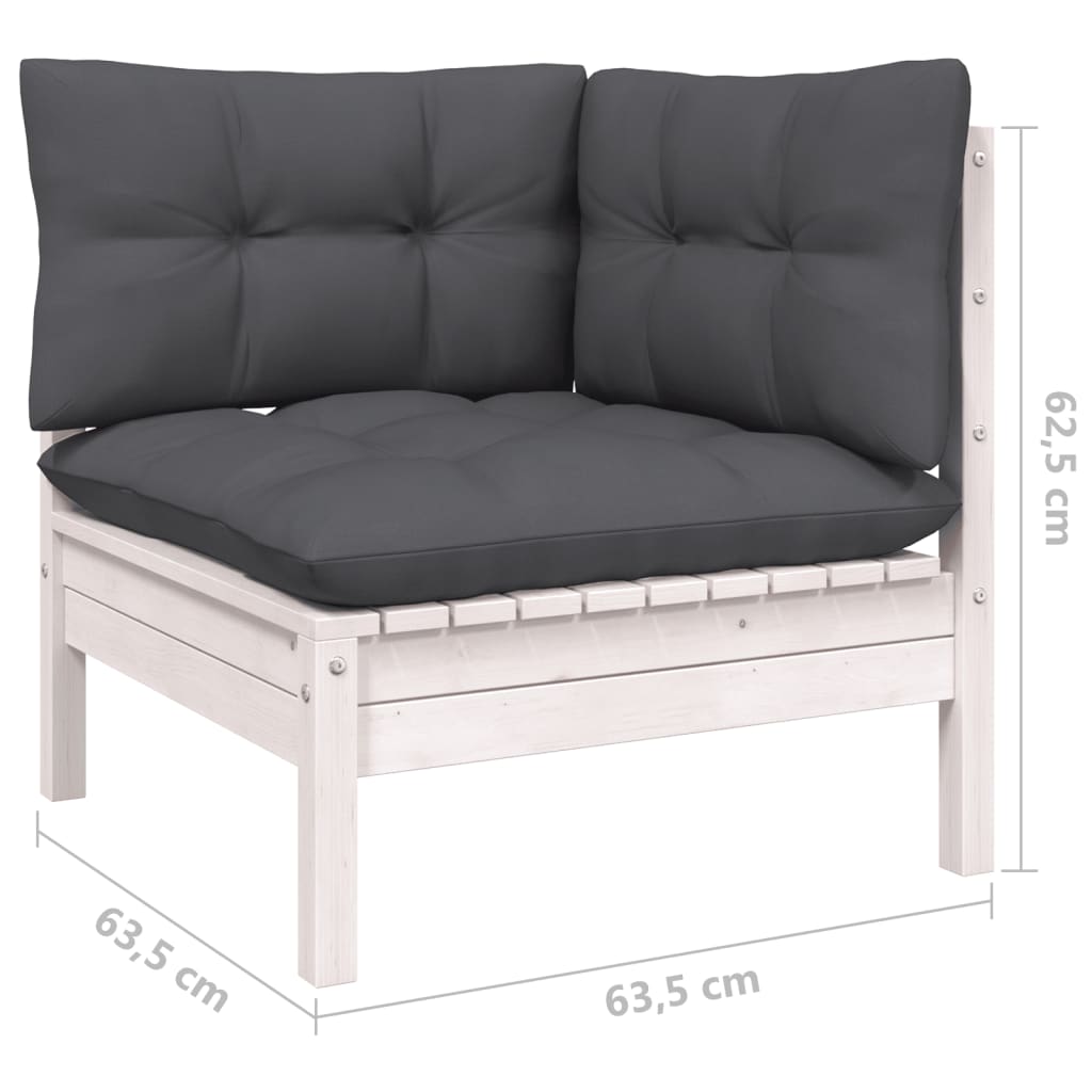 8-Tlg. Garten-Lounge-Set Mit Kissen Massivholz Kiefer