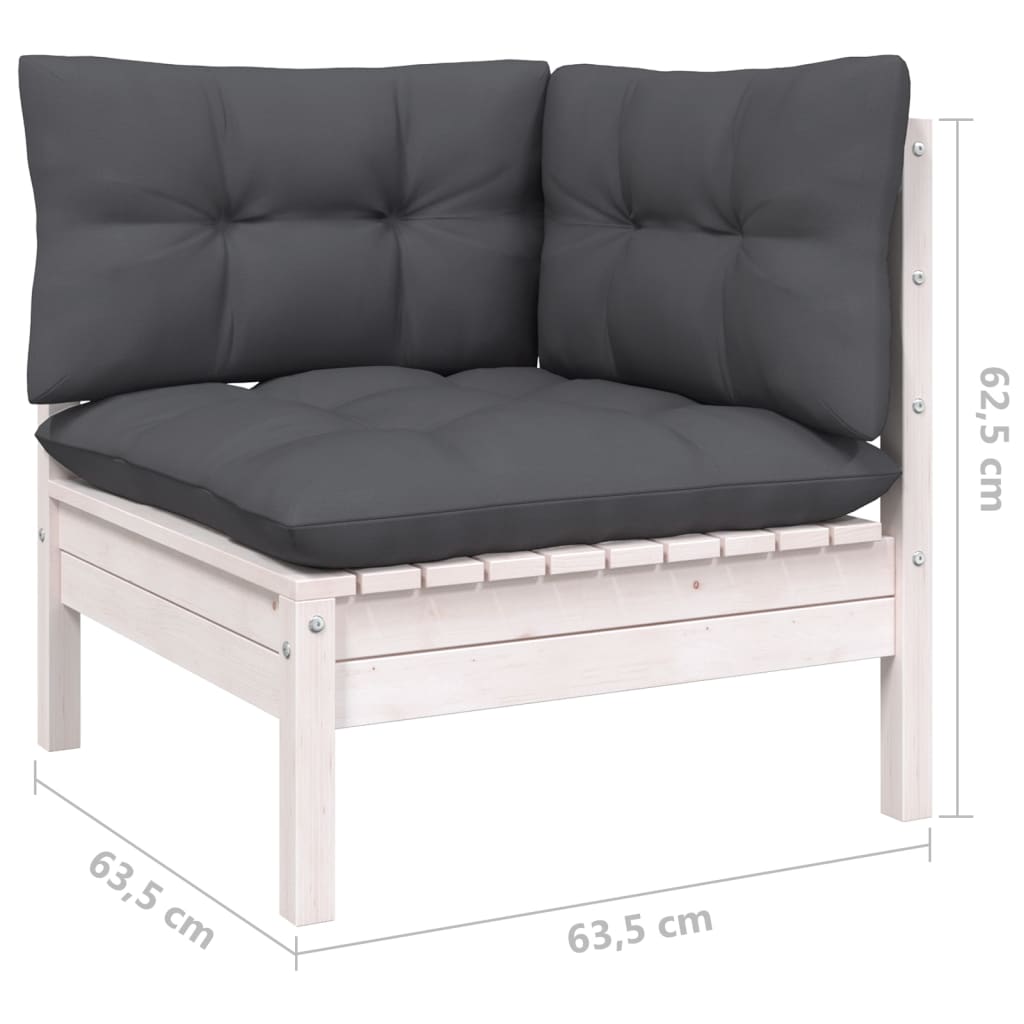 12-Tlg. Garten-Lounge-Set Mit Kissen Kiefernholz