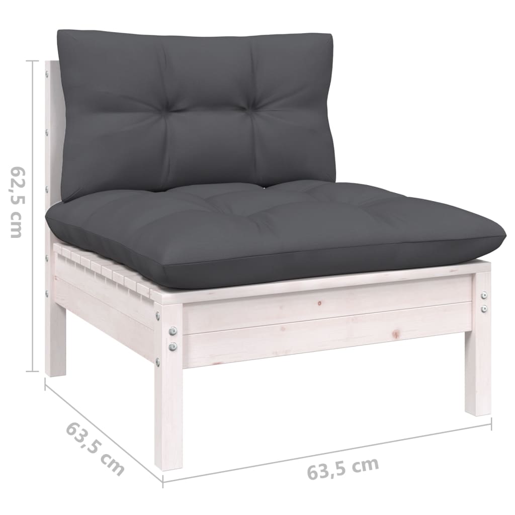 12-Tlg. Garten-Lounge-Set Mit Kissen Kiefernholz