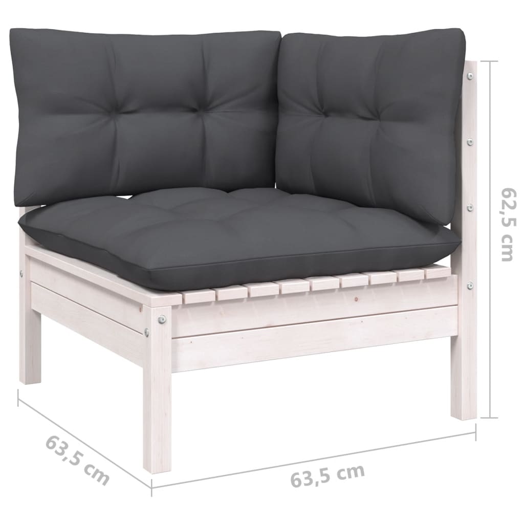 7-Tlg. Garten-Lounge-Set Mit Kissen Kiefernholz