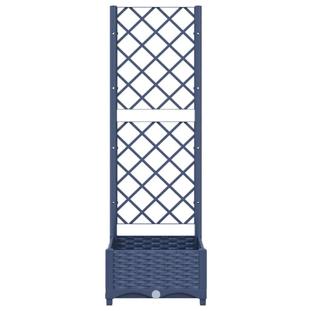 Garten-Pflanzgefäß Mit Spalier 40 X 40 X 121,5 Cm Pp Blaugrau