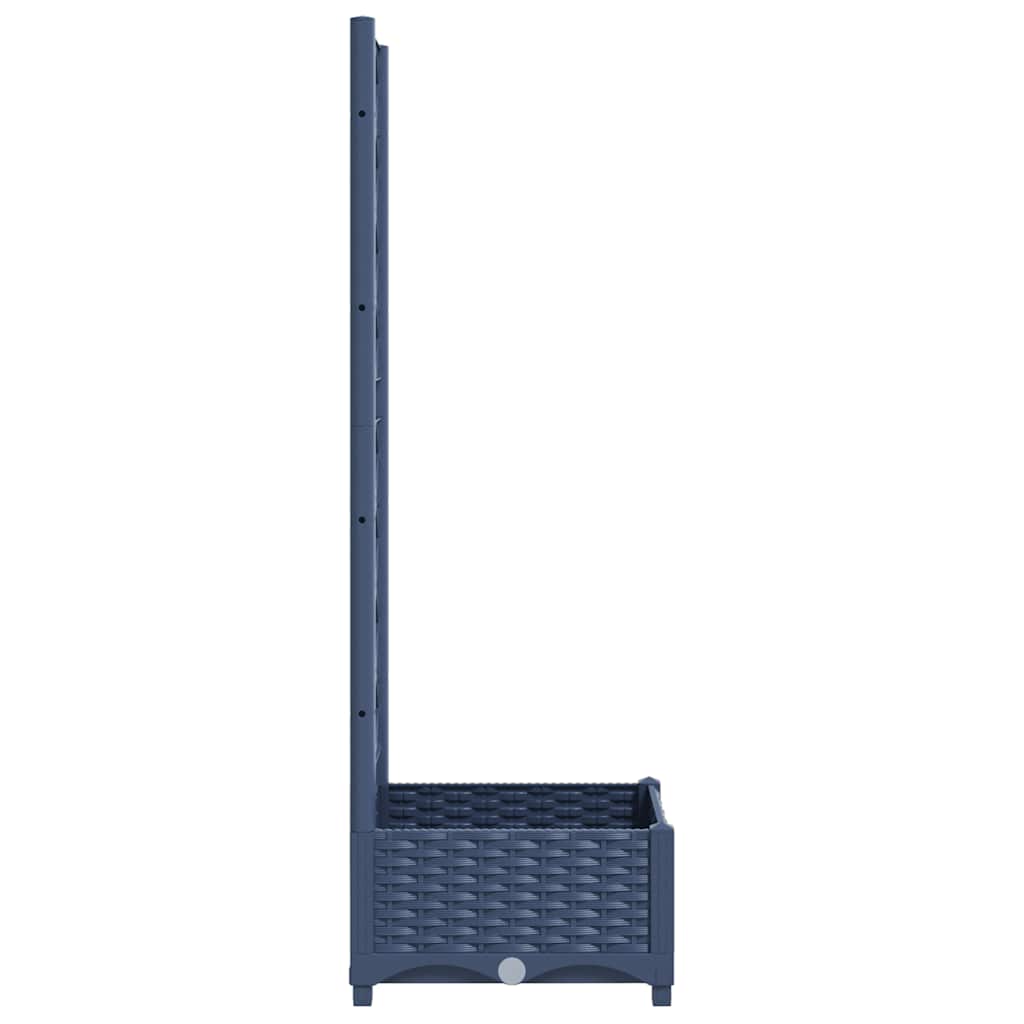 Garten-Pflanzgefäß Mit Spalier 40 X 40 X 121,5 Cm Pp Blaugrau