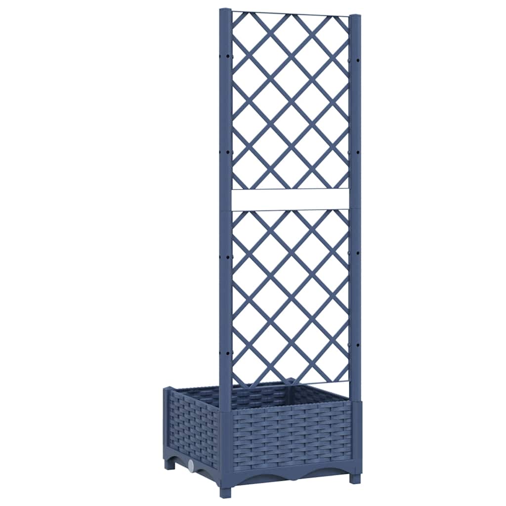 Garten-Pflanzgefäß Mit Spalier 40 X 40 X 121,5 Cm Pp Blaugrau