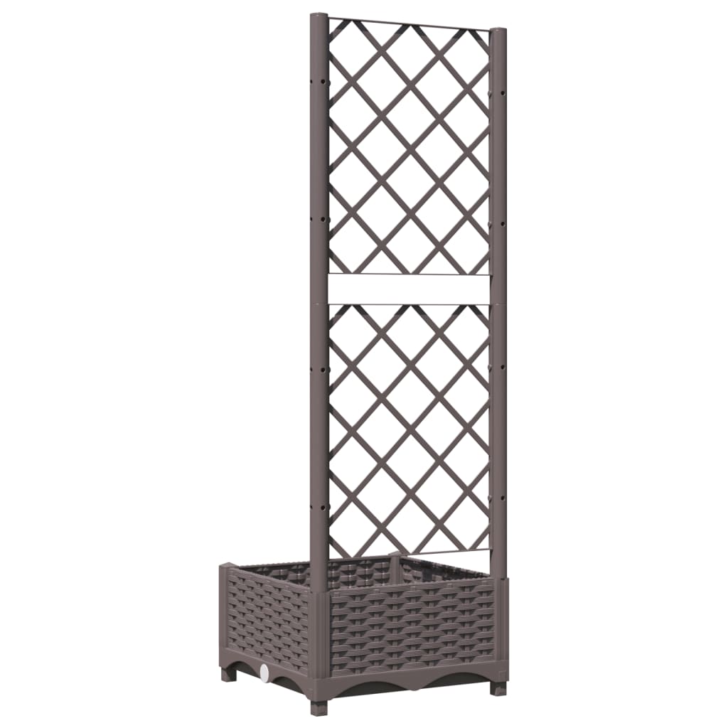 Pflanzkübel Mit Rankgitter 40X40X121,5 Cm Pp Braun