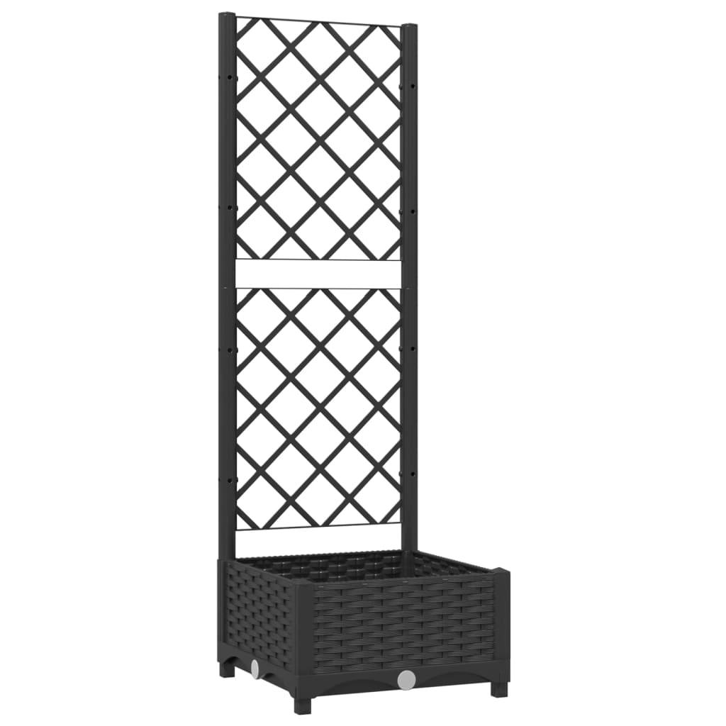 Garten-Pflanzgefäß Mit Spalier 40 X 40 X 121,5 Cm Pp Schwarz