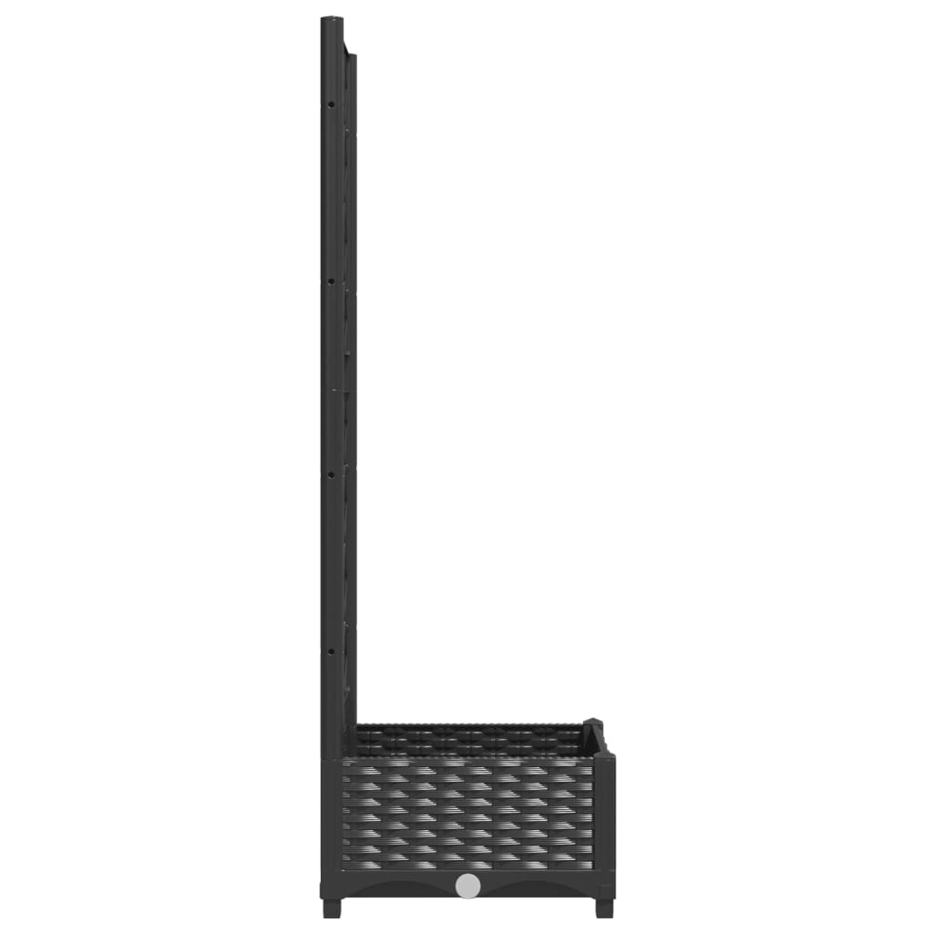 Garten-Pflanzgefäß Mit Spalier 40 X 40 X 121,5 Cm Pp Schwarz
