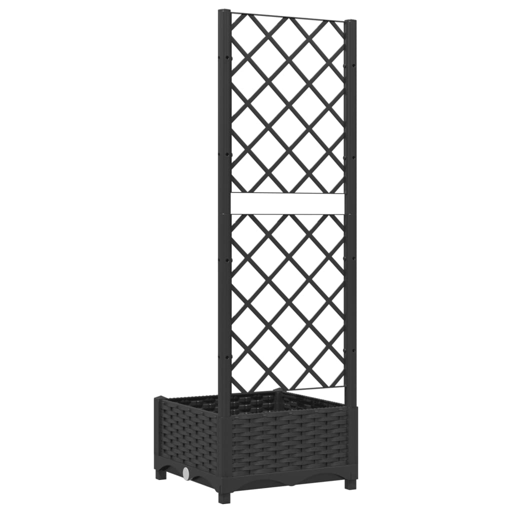 Garten-Pflanzgefäß Mit Spalier 40 X 40 X 121,5 Cm Pp Schwarz