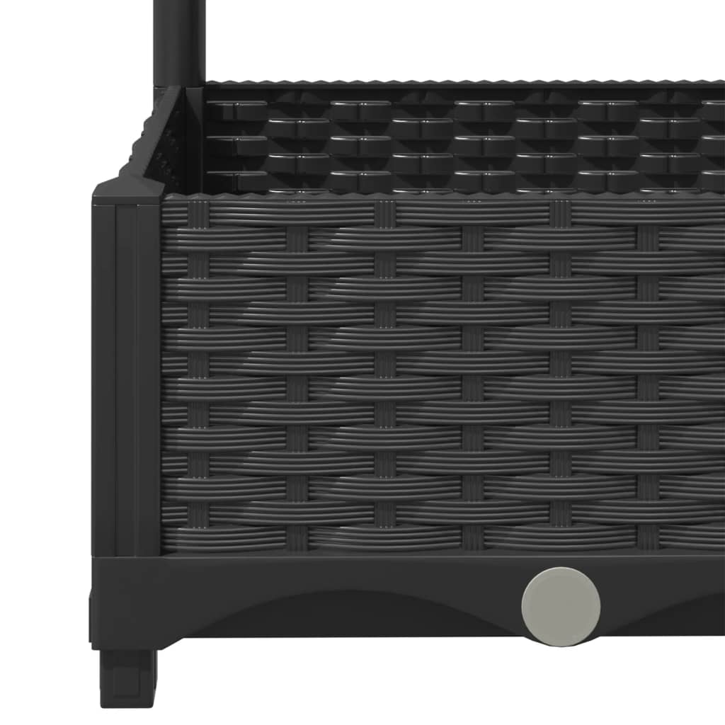 Garten-Pflanzgefäß Mit Spalier 40 X 40 X 121,5 Cm Pp Schwarz