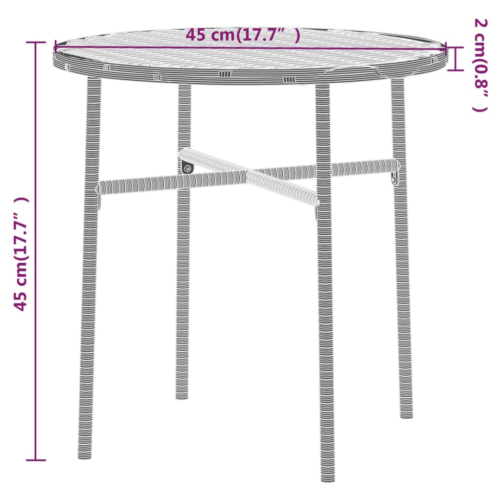3-Tlg. Garten-Essgruppe Poly Rattan Grau