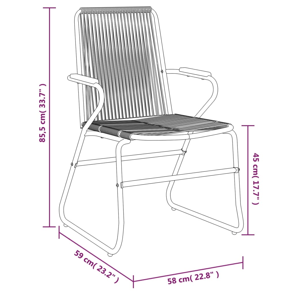 9-Tlg. Garten-Essgruppe Schwarz Pvc Rattan