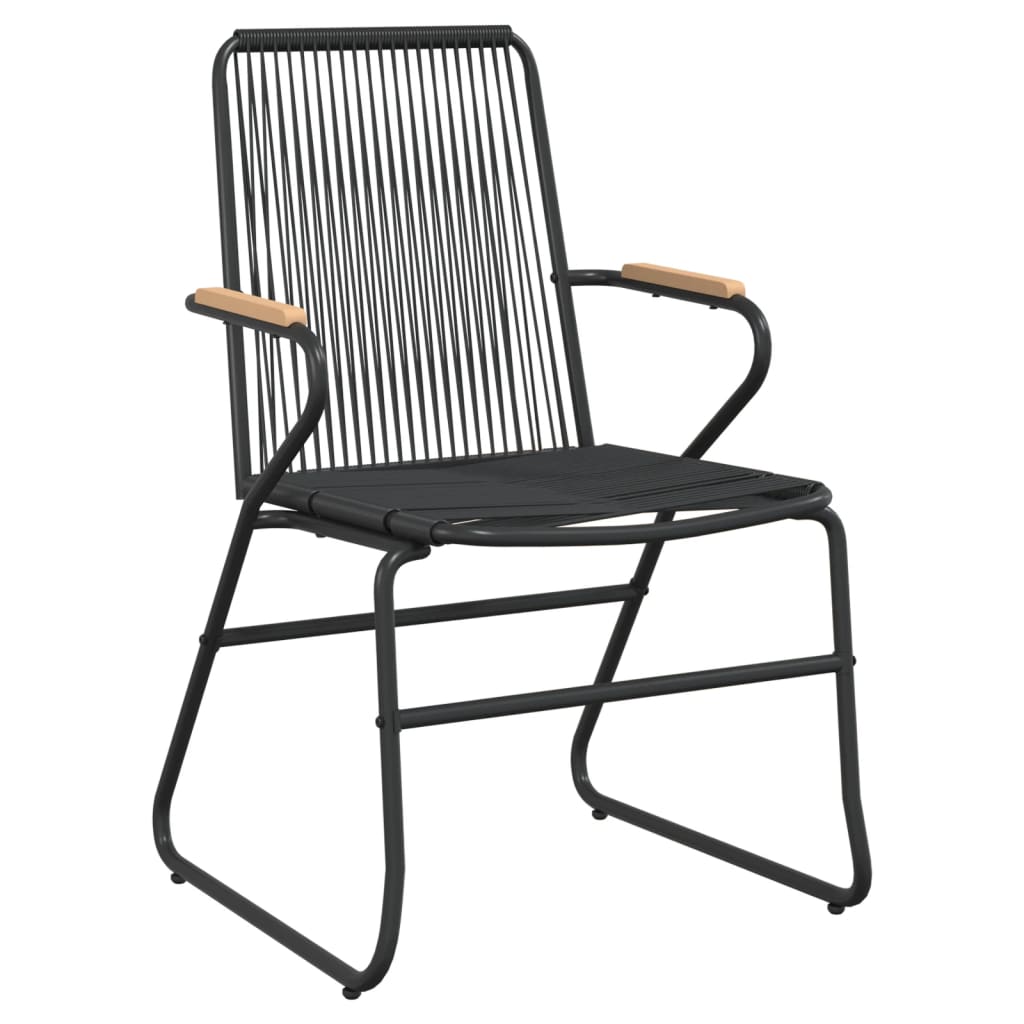9-Tlg. Garten-Essgruppe Schwarz Pvc Rattan