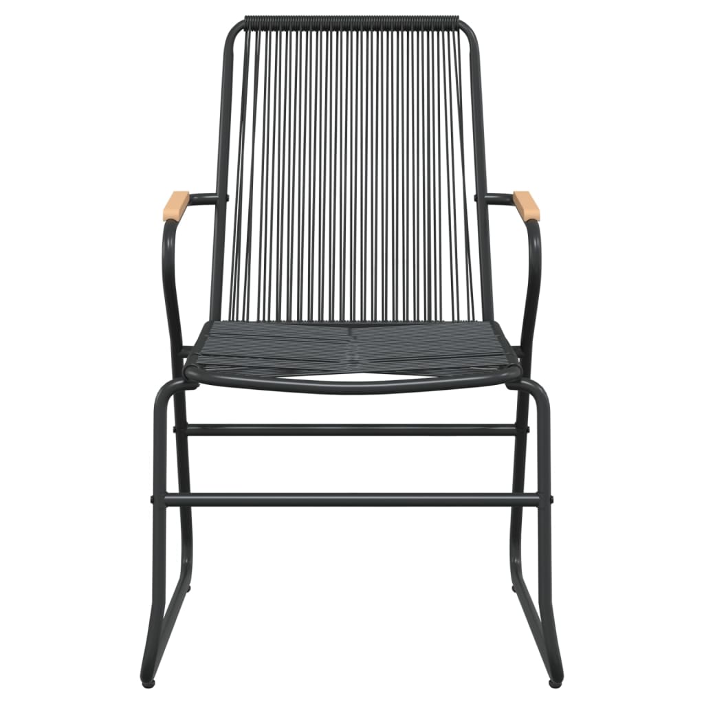 9-Tlg. Garten-Essgruppe Schwarz Pvc Rattan