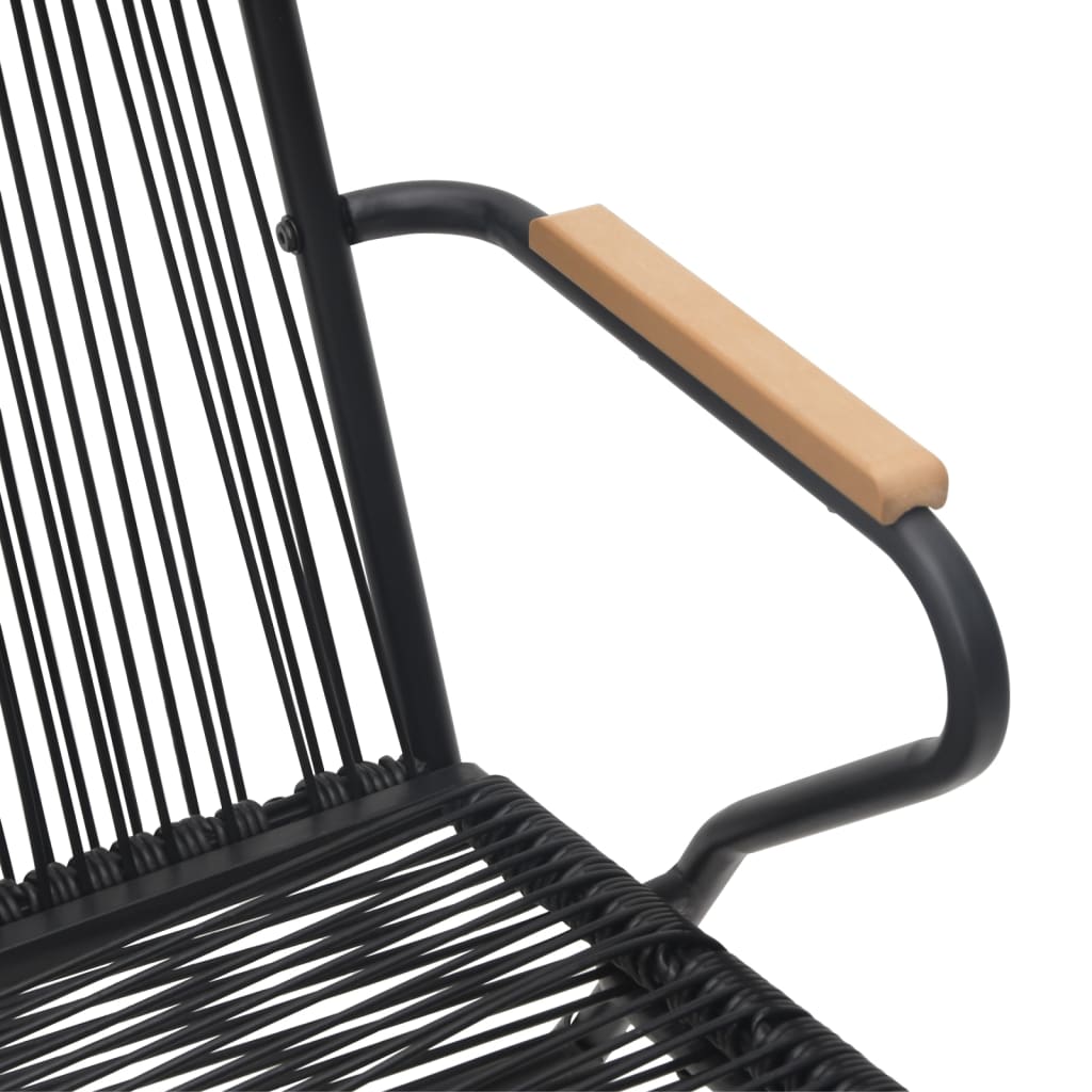 9-Tlg. Garten-Essgruppe Schwarz Pvc Rattan
