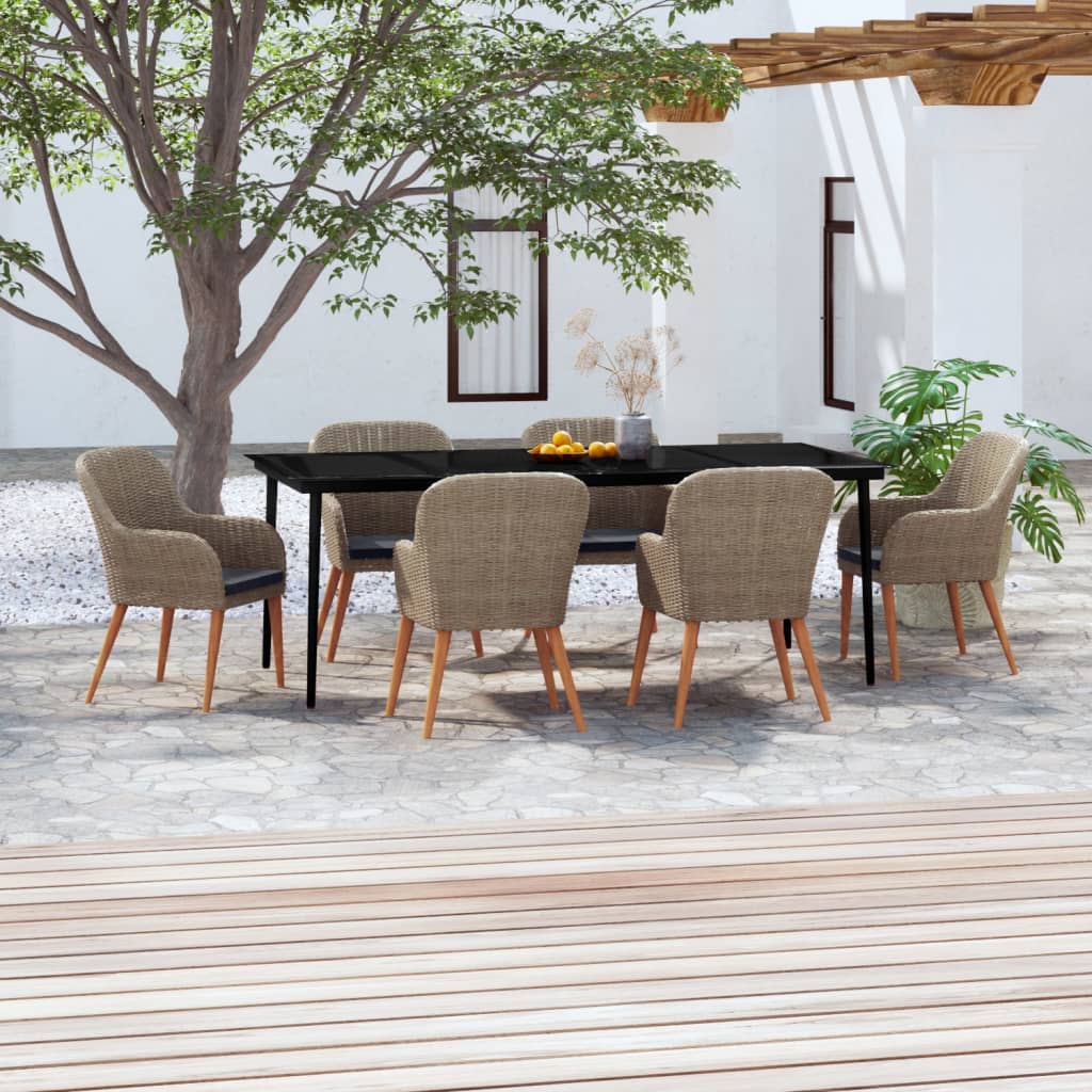 9-Tlg. Garten-Essgruppe Mit Kissen