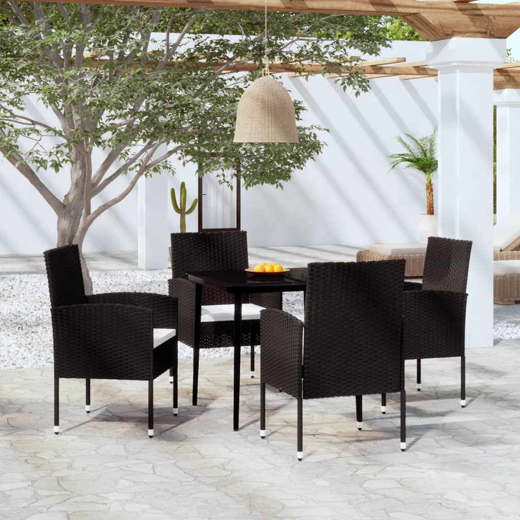 9-Tlg. Garten-Essgruppe Schwarz