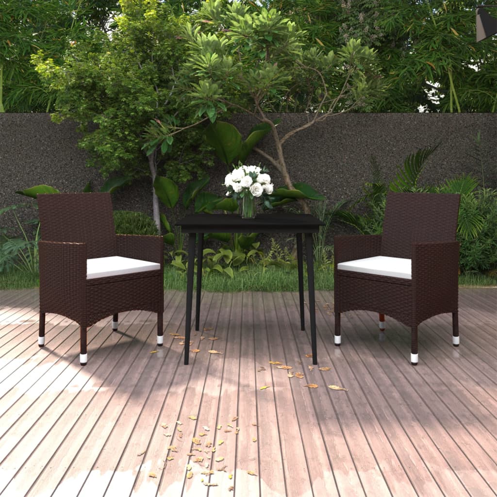 7-Tlg. Garten-Essgruppe Mit Kissen Poly Rattan Und Glas