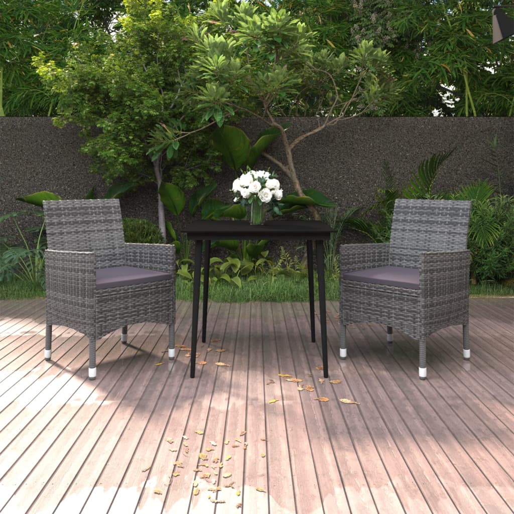 7-Tlg. Garten-Essgruppe Mit Auflagen Poly Rattan Und Glas