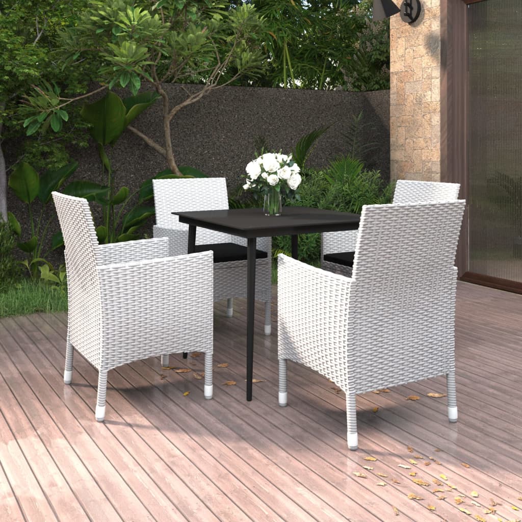 7-Tlg. Garten-Essgruppe Mit Kissen Poly Rattan Und Glas
