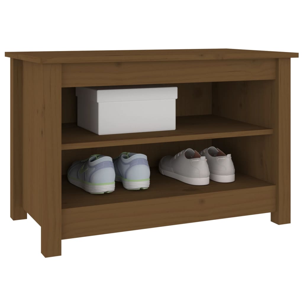 Schuhbank 70X38X45,5 Cm Massivholz Kiefer Honigbraun