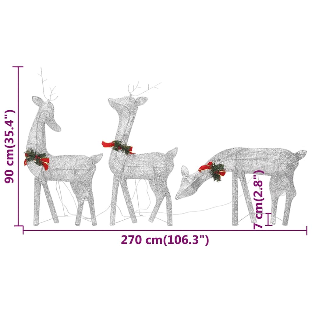Led-Rentiere Weihnachtsdeko 270X7X90 Cm N Kaltweiß