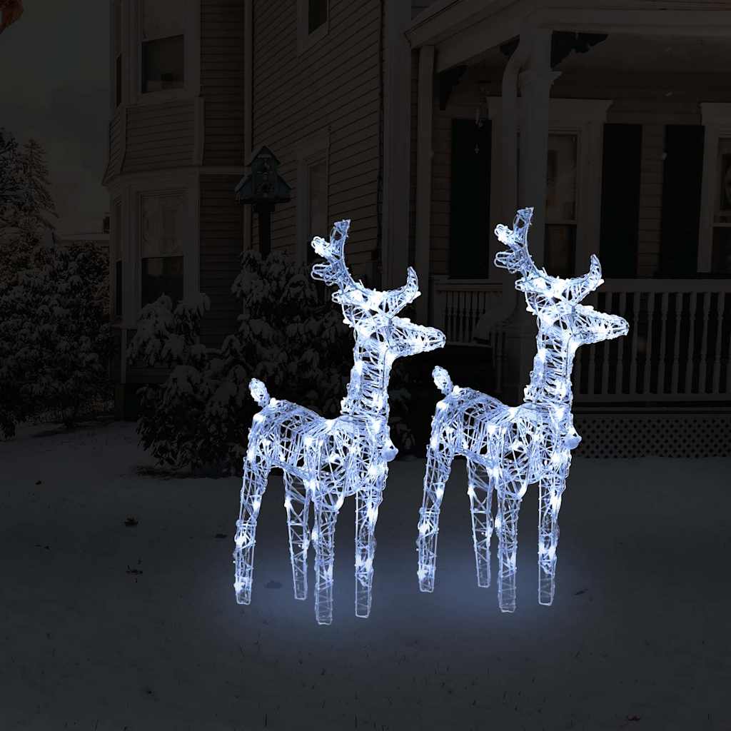 Led-Rentiere 2 Stk. 80 Leds Acryl