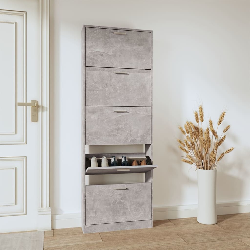 Schuhschrank 59X17X Holzwerkstoff Betongrau
