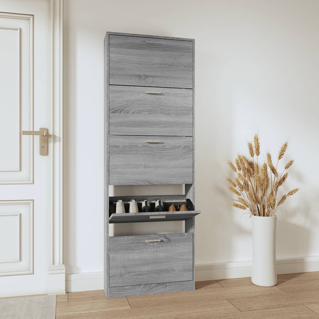 Schuhschrank 59X17X Holzwerkstoff Grau Sonoma