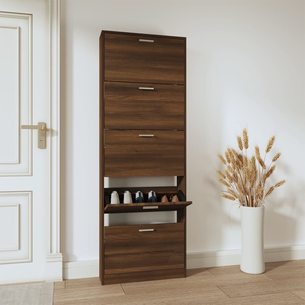 Schuhschrank Braun Eichen-Optik 59X17X Holzwerkstoff Braune Eiche