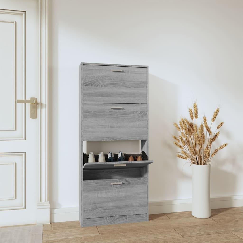 Schuhschrank 59X17X Holzwerkstoff Grau Sonoma