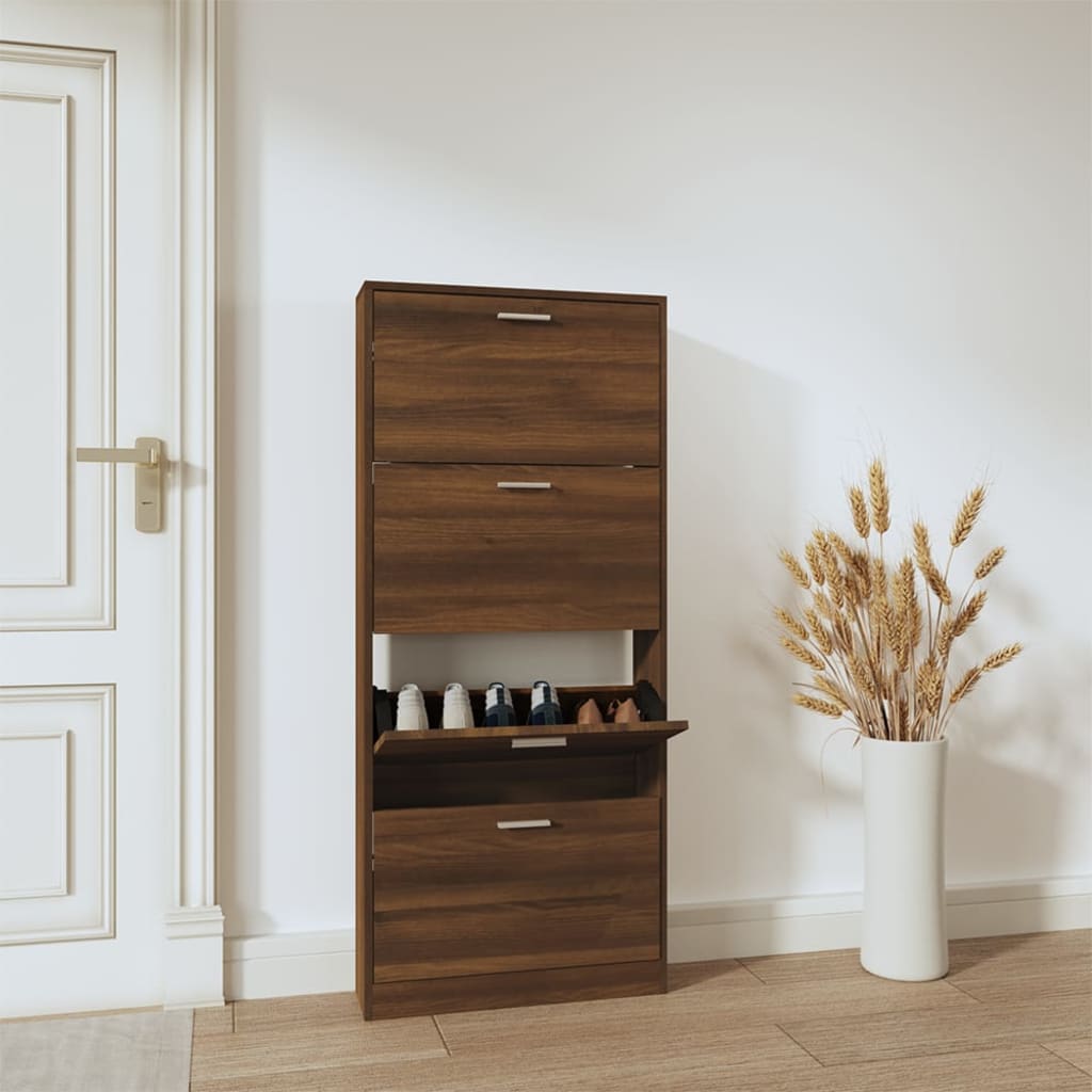 Schuhschrank Braun Eichen-Optik 59X17X Holzwerkstoff Braune Eiche