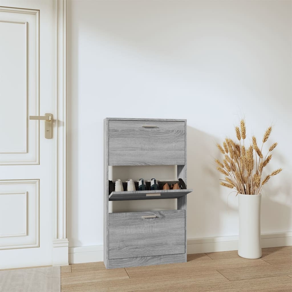 Schuhschrank 59X17X Holzwerkstoff Grau Sonoma