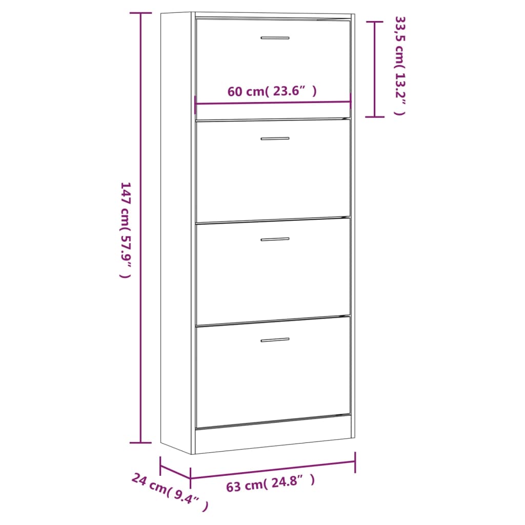 Schuhschrank Sonoma-Eiche Holzwerkstoff Sonoma Eiche