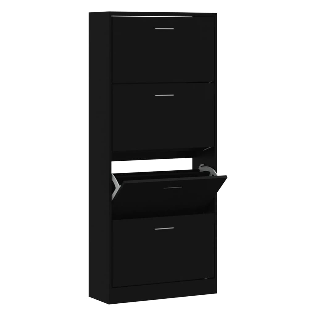 Schuhschrank Holzwerkstoff Schwarz