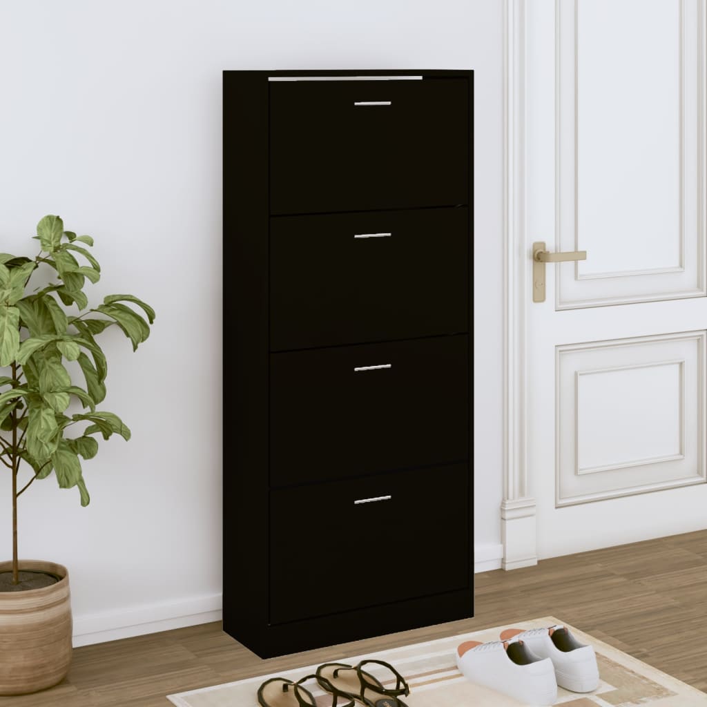 Schuhschrank Holzwerkstoff Schwarz