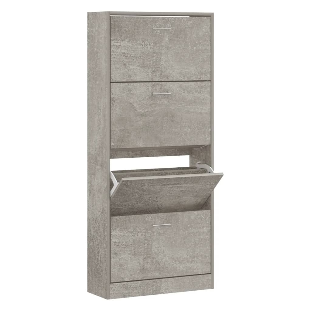 Schuhschrank Holzwerkstoff Betongrau