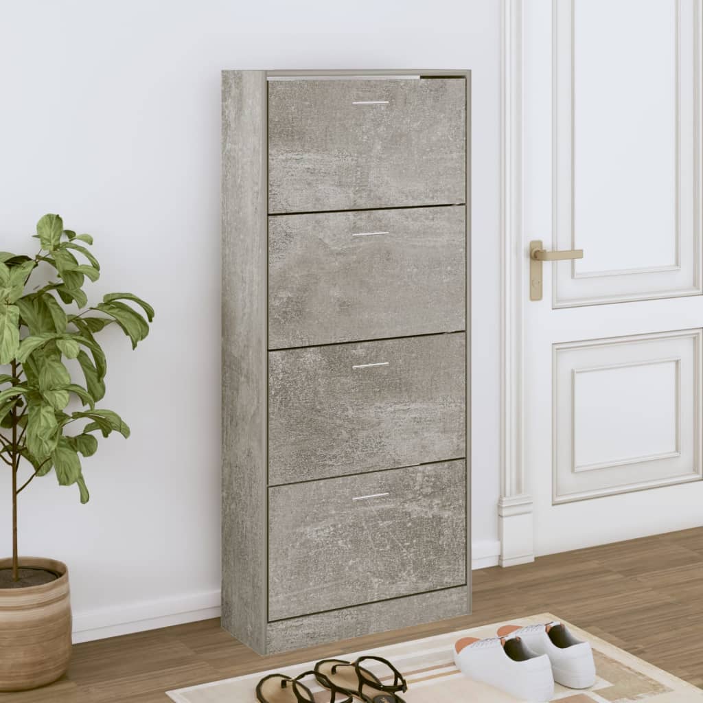 Schuhschrank Holzwerkstoff Betongrau