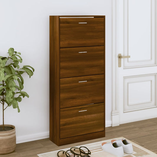 Schuhschrank Braun Eichen-Optik Holzwerkstoff Braune Eiche