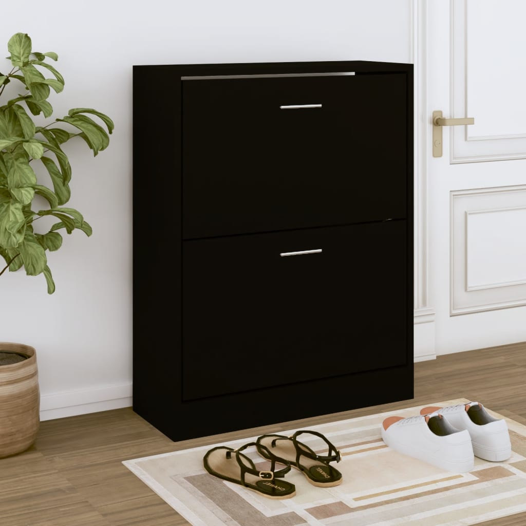 Schuhschrank Holzwerkstoff Schwarz