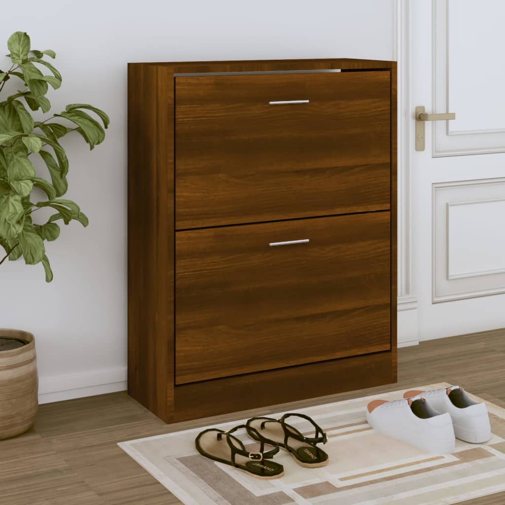 Schuhschrank Braun Eichen-Optik Holzwerkstoff Braune Eiche