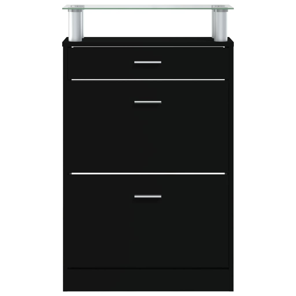 Schuhschrank 63X24X104 Cm Holzwerkstoff Schwarz
