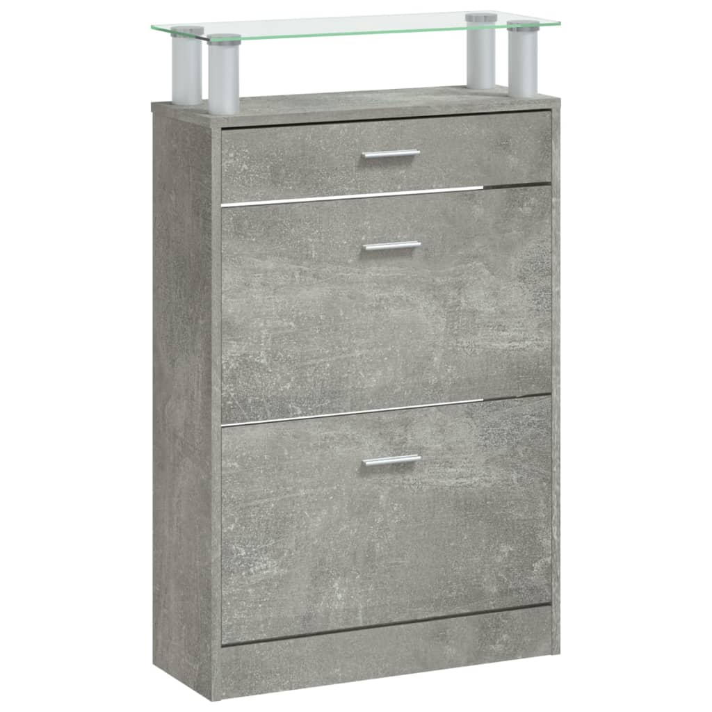 Schuhschrank 63X24X104 Cm Holzwerkstoff Betongrau
