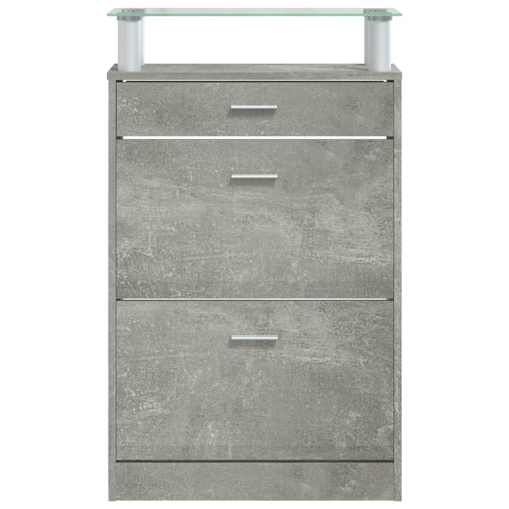 Schuhschrank 63X24X104 Cm Holzwerkstoff Betongrau