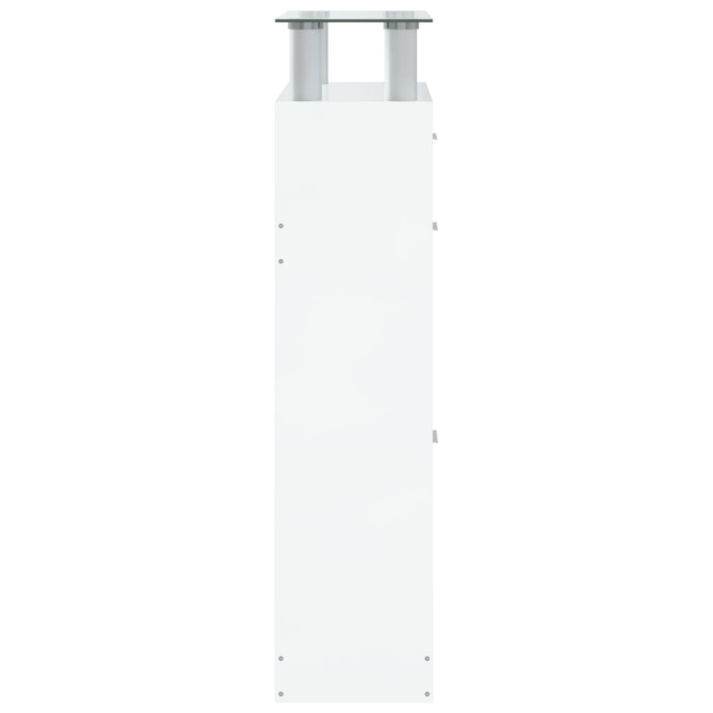 Schuhschrank 63X24X104 Cm Holzwerkstoff Hochglanz-Weiß