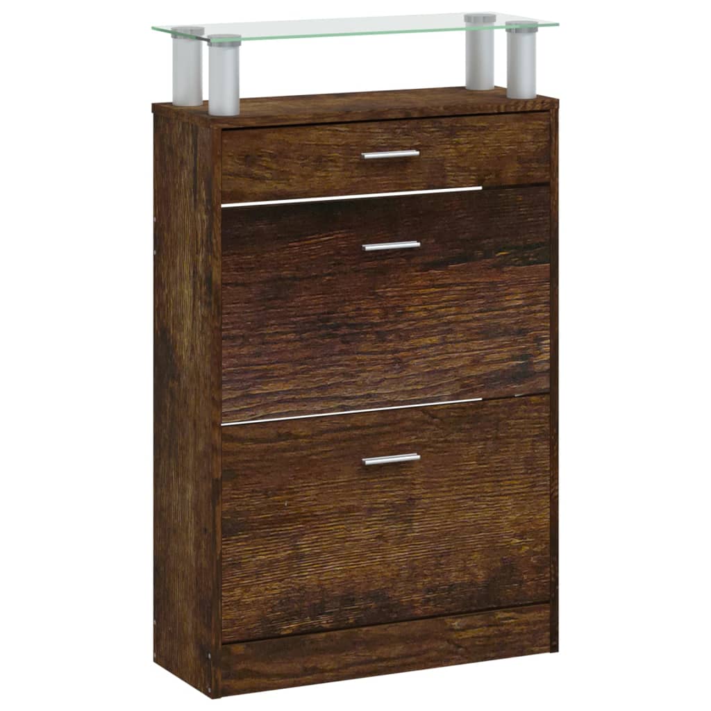 Schuhschrank 63X24X104 Cm Holzwerkstoff Räuchereiche