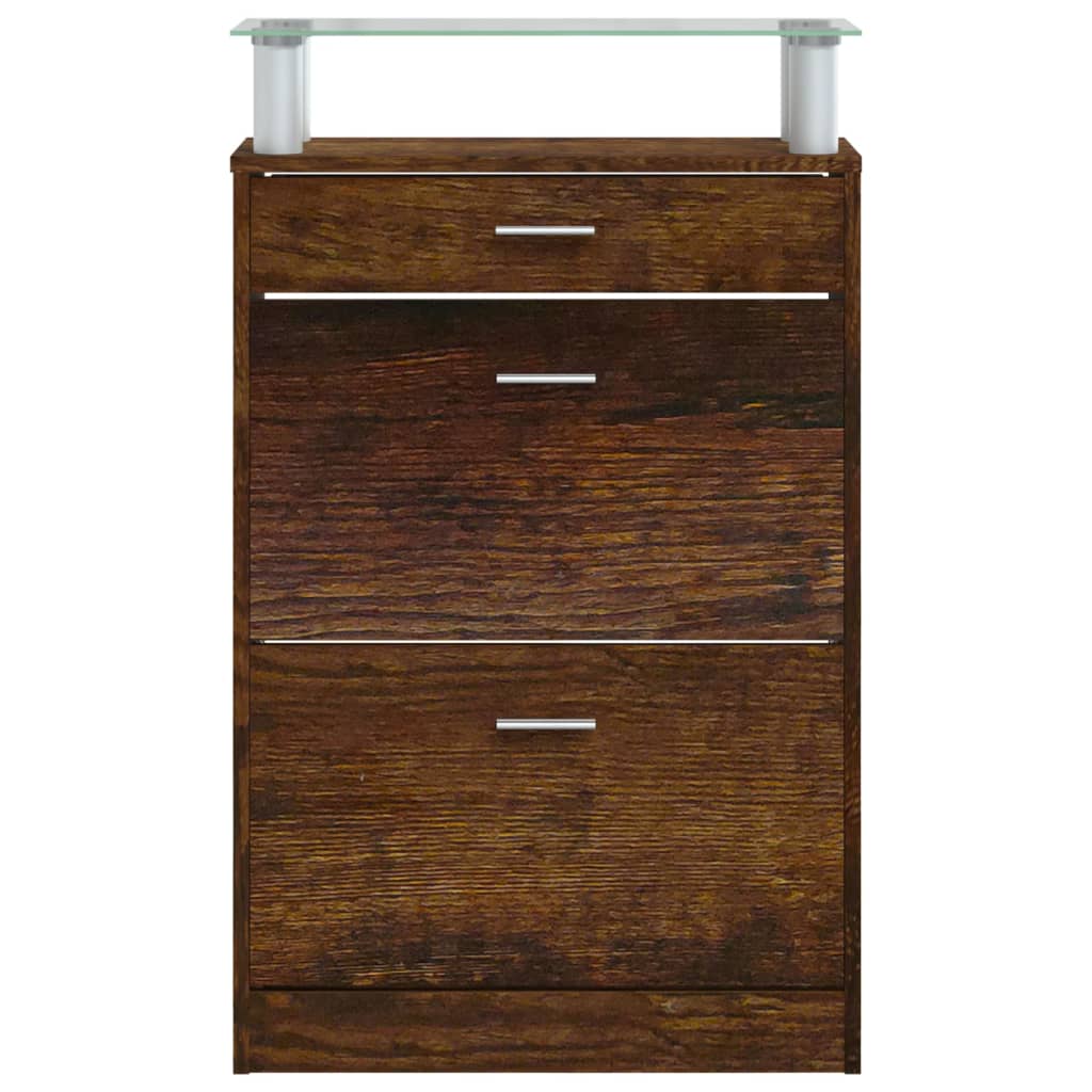 Schuhschrank 63X24X104 Cm Holzwerkstoff Räuchereiche
