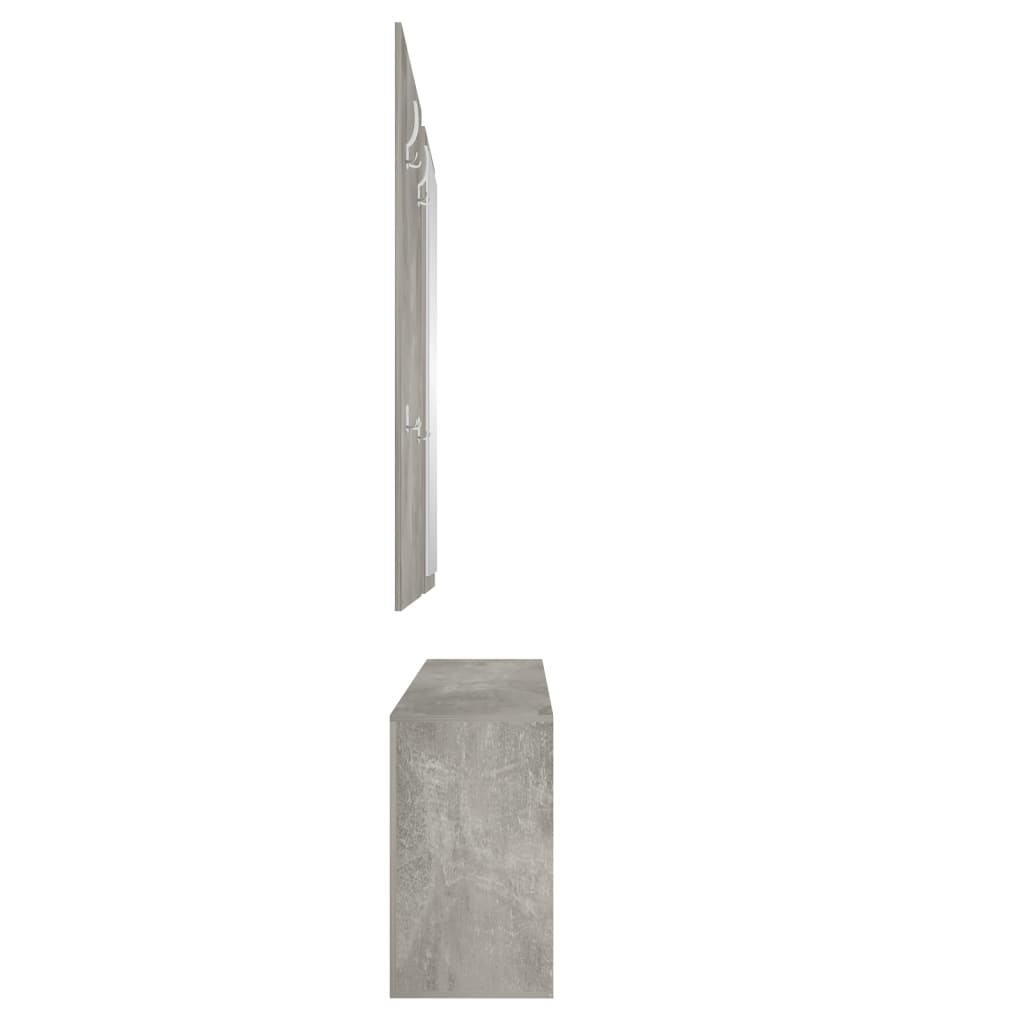3-Tlg. Flurmöbel-Set Holzwerkstoff Betongrau