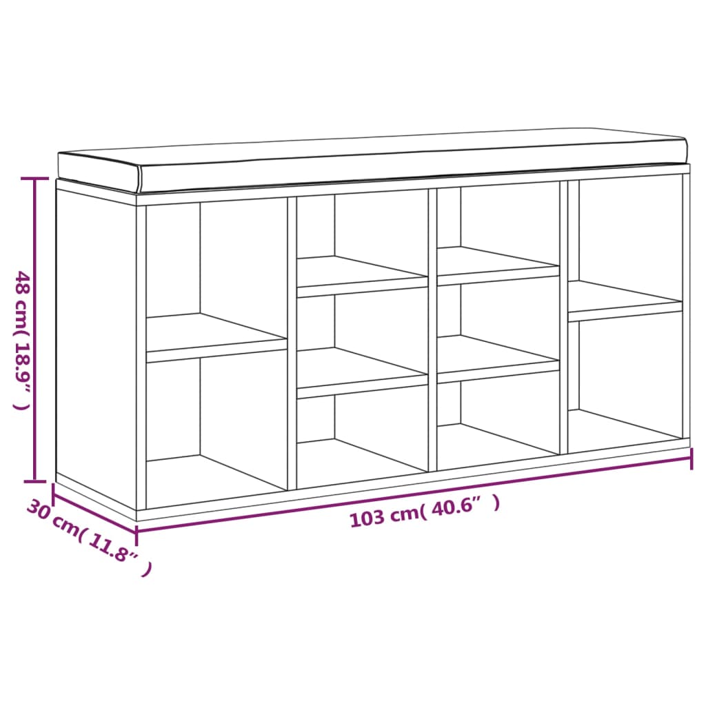 Schuhbank 103X30X48 Cm Holzwerkstoff