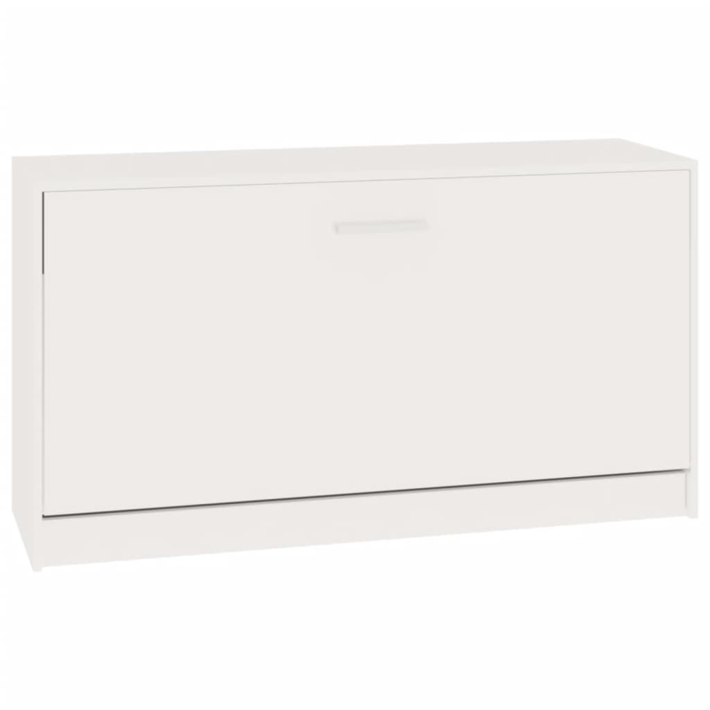 Schuhbank 80 X 24 X 45 Cm Holzwerkstoff Hochglanz-Weiß