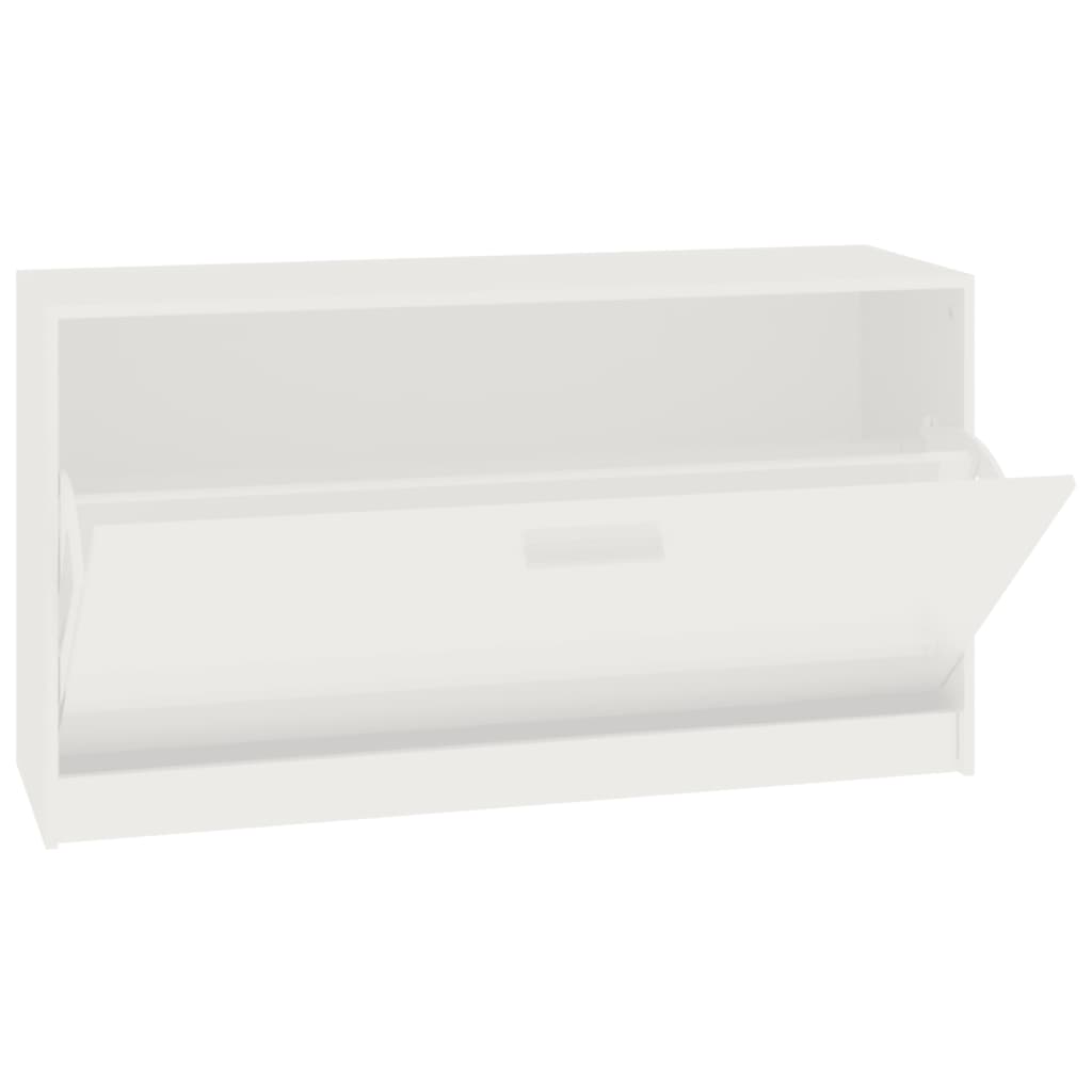 Schuhbank 80 X 24 X 45 Cm Holzwerkstoff Hochglanz-Weiß