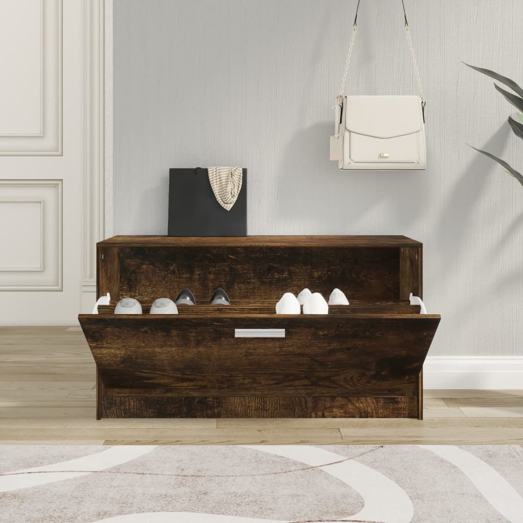 Schuhbank 80X24X45 Cm Holzwerkstoff Räuchereiche